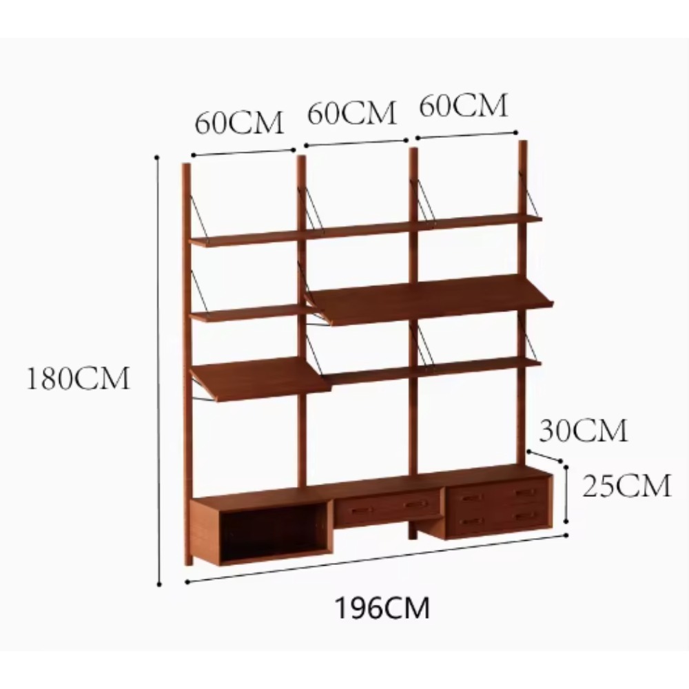 Storage - Retro Solid Wood Living Room Wall