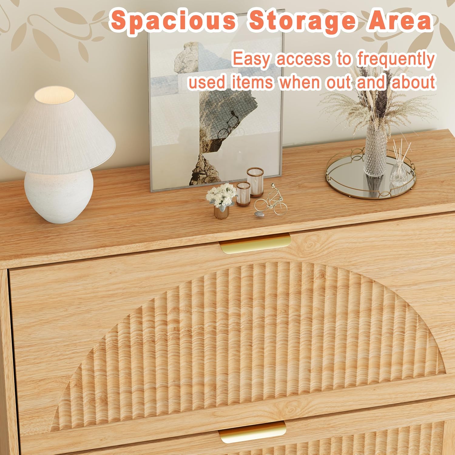Wood Shoe Cabinet 2 Flip Drawe - Shoe Rack Cabinet Narrow Entryway ulasan dan harga