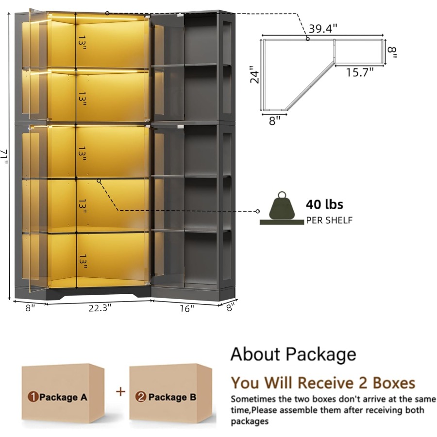 Corner display curio cabinet w - Storage ulasan dan harga