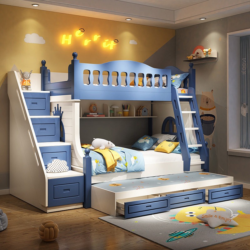 Children's Bed Up and Down Bed - Bunk Bed With Stairs And Slide ulasan dan harga