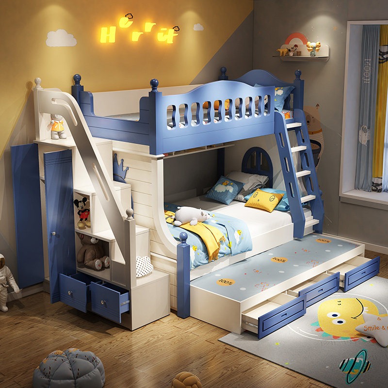 Children's Bed Up and Down Bed - Bunk Bed With Stairs And Slide ulasan dan harga