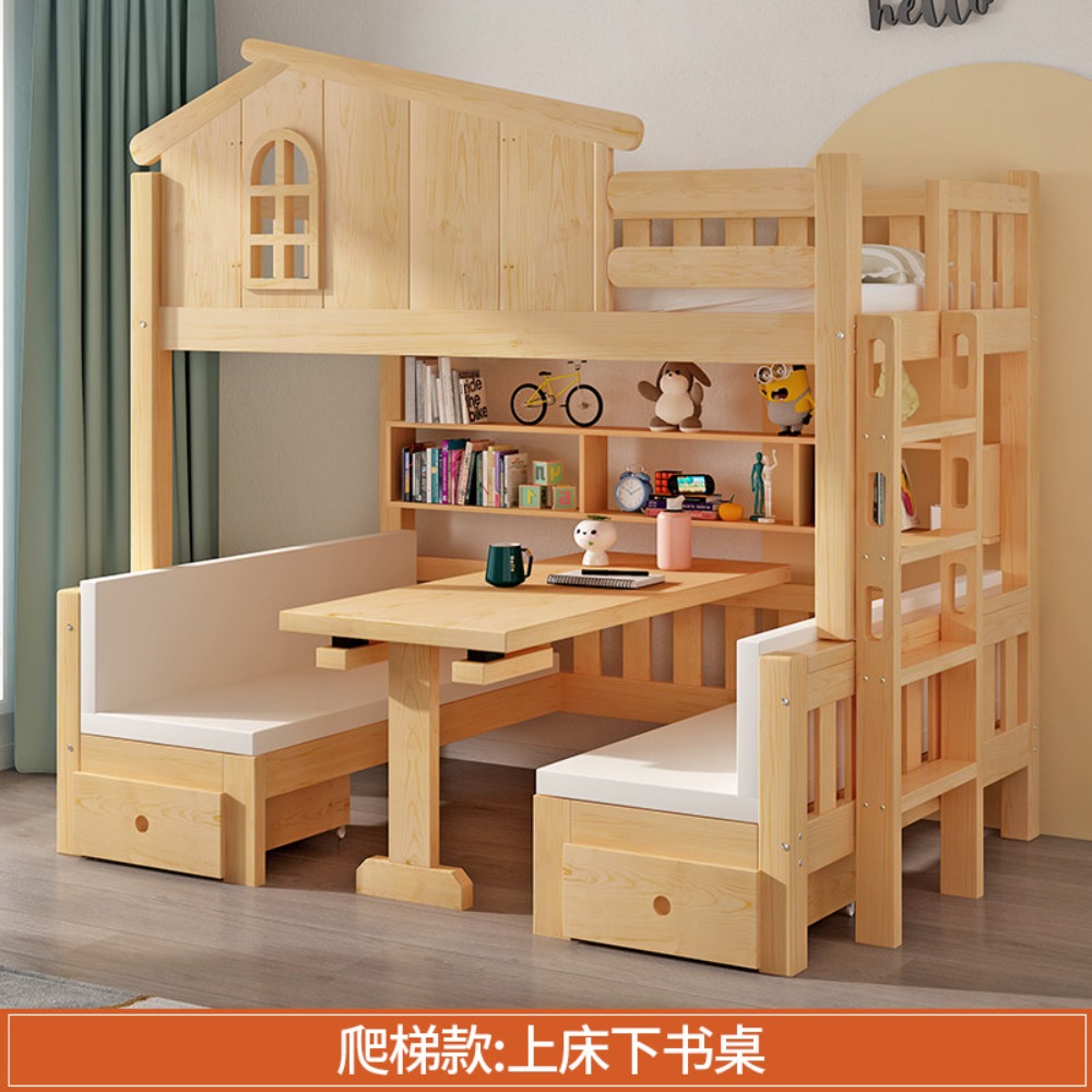 Bunk Bed with Desk Multifuncti - Bunk Bed With Stairs And Slide ulasan dan harga